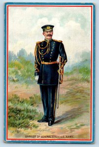 Postcard Officer of General Staff with Sword US Army c1910 Antique Tuck Art