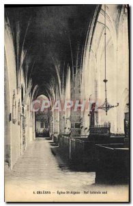 Postcard Old Church St Aignan Orleans Nave South Side