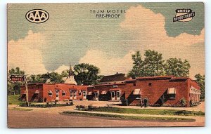 BETTENDORF, IA Iowa ~ Roadside TEJM MOTEL Scott County c1940s  Linen Postcard