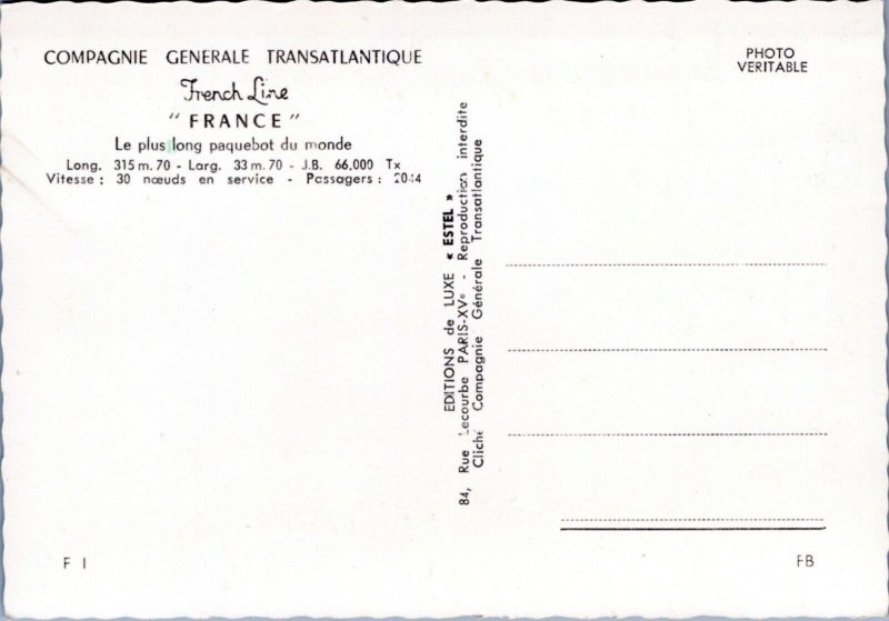 RPPC General Transatlantic Company French Line ocean liner France