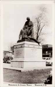 Monument de Jeanne Mance Montreal QC Quebec Michel CPR Real Photo Postcard H8