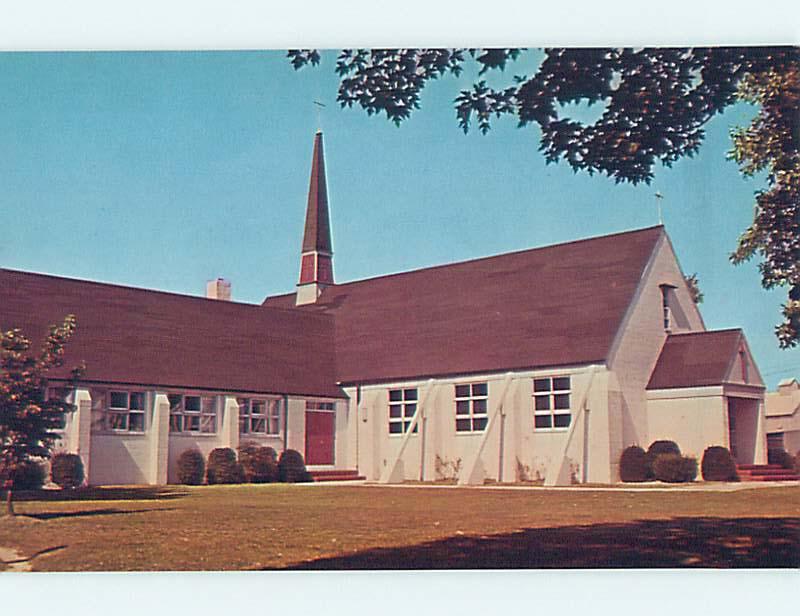 Unused 1950's CHURCH SCENE Selbyville Delaware DE p3795@