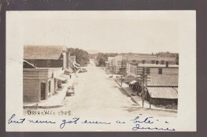 Osseo WISCONSIN RPPC 1908 MAIN STREET nr Eau Claire Augusta Hixton WI KB