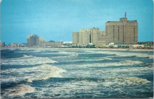 View Ocean Looking Towards Ventnor Atlantic City NJ New Jersey Postcard VTG UNP  