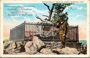 Buffalo Bill Cody Grave Outlook Mountain Colorado Vintage Postcard Y01