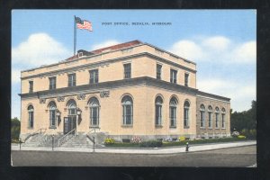 SEDALIA MISSOURI US POST OFFICE US FLAG FLYING MO. VINTAGE POSTCARD