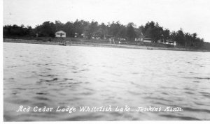 Postcard RPPC View of Red Cedar Lodge on Whitefish Lake, Jenkins, MN.     aa6