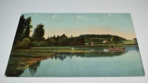 Lake and Trees Postcard Theochrom Serie 1314-5 Printed in the U.S.