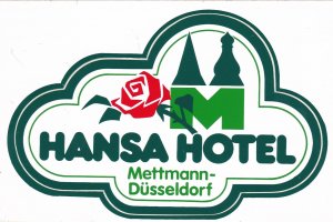 Germany Duesseldorf Hansa Hotel Mewttman Vintage Luggage Labe sk3730