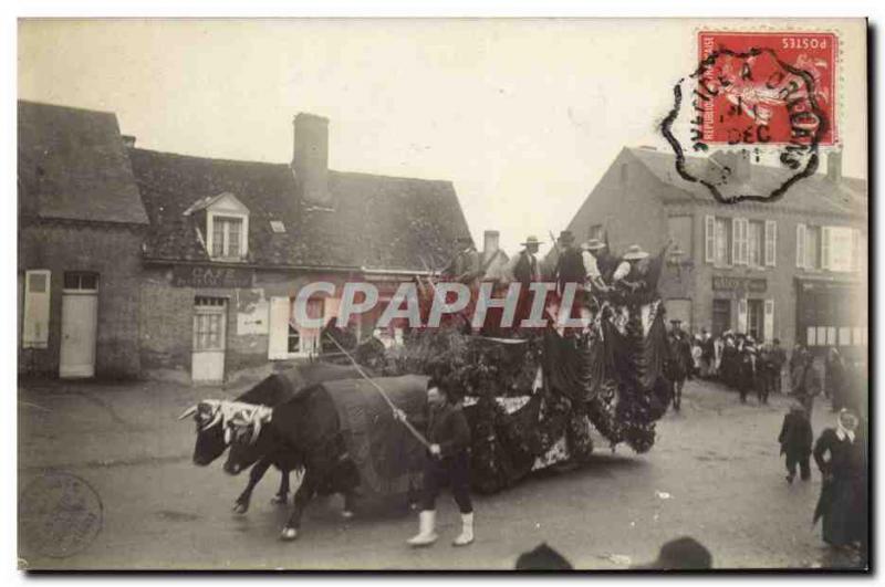 PHOTO CARD The Bondonniere Bulls - Animals - Tank - Festival - Defile Old Pos...