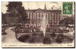 Old Postcard Bordeaux Le Jardin de L Hotel de Ville