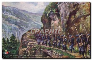 Old Postcard Army Division in recognition Alpine Hunters
