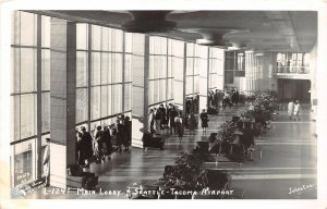 F91/ Seattle Tacoma Washington RPPC Postcard Airport Interior 3