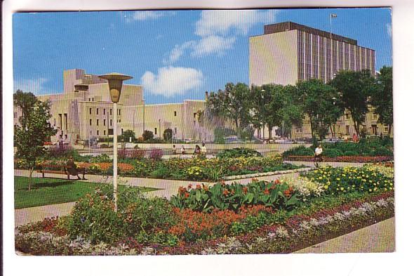 Memorial Park Flower Gardens, Government Buildings, Winnipeg, Manitoba, Photo...