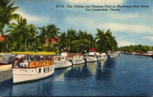 Florida Fort Lauderdale New River Fishing and Pleasure Fleet 1957 Curteich