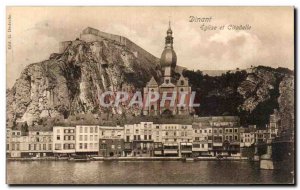 Old Postcard Dinant Church and Citadel