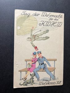 Mint Germany Military Soldier WWII Paratrooper Postcard KWHW Fallschirmjager