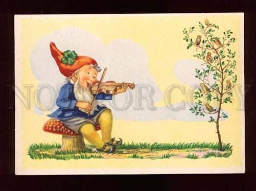 017885 GNOME playing on Violin VIOLINIST vintage color PC