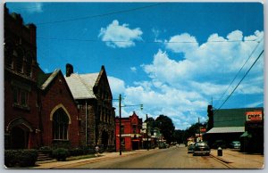 Vtg Tionesta Pennsylvania PA Street Scene View Cropp Dairy 1950s View Postcard