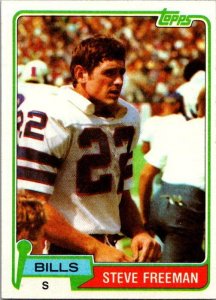 1981 Topps Football Card Steve Freeman Buffalo Bills s60062