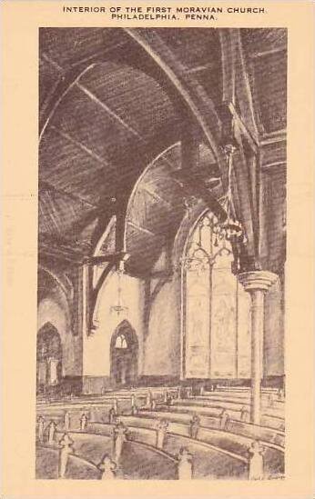 Pennsylvania Philadelphia Interior Of The First Moravian Church Artvue