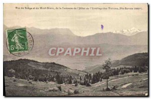 Old Postcard View of the Mont Blanc Boege and the Terrace of the Hotel Hermit...