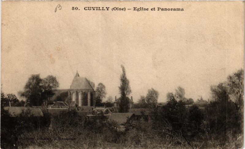 CPA CUVILLY OISE-Église et Panorama (423800)