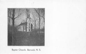 Berwick Nova Scotia Canada~Baptist Church~View from Behind Trees~c1910 Pc