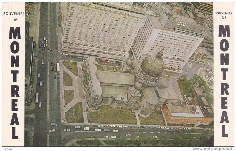 Aerial View of Basilica, Queen Elizabeth Hotel & Central Station, Montreal, Q...