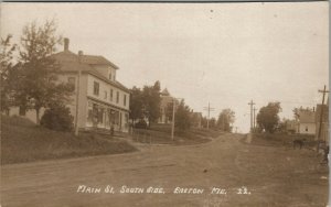 Easton Maine RPPC Main St Southside General Store Homes Horses Postcard V20