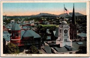 Aerial View of Meriden Connecticut Vintage Postcard L17