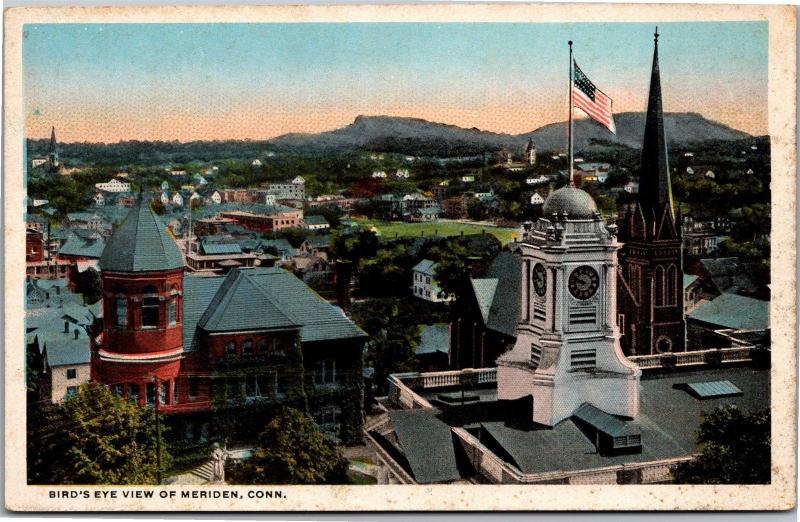 Aerial View of Meriden Connecticut Vintage Postcard L17