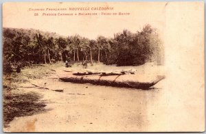 Postcard Cameroon New Caledonia Traditional Canoe with Outrigger Bamoun Tribe