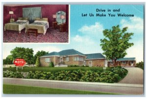 McCook Nebraska NE Postcard The Melkus Motel Room View 1957 Posted Vintage