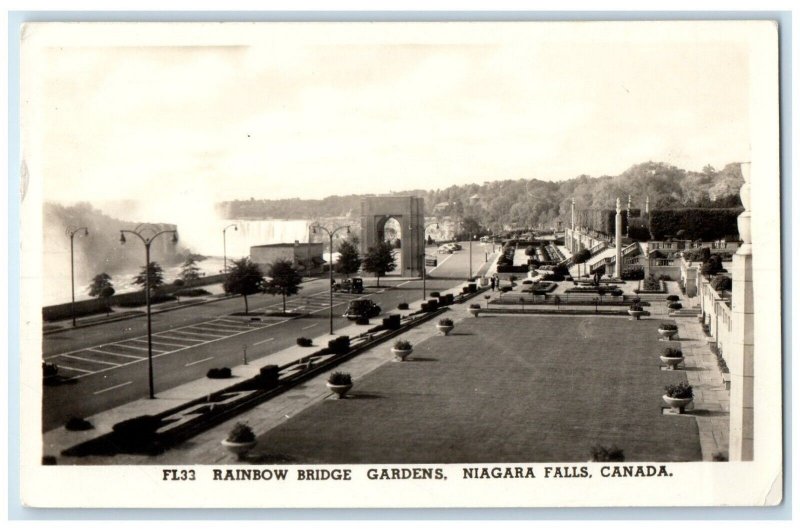 c1930's Rainbow Bridge Gardens Niagara Falls Canada RPPC Photo Vintage Postcard