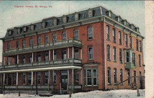 Postcard Franklin House St Marys PA 1908