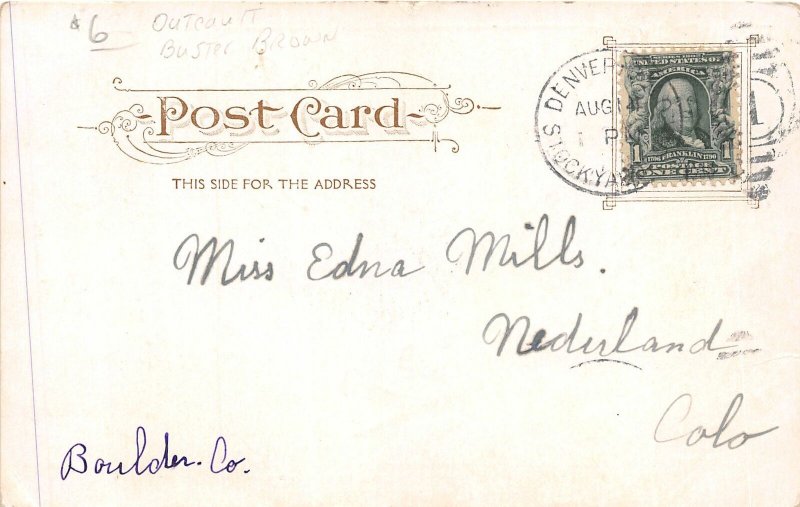 J8/ Denver Colorado Postcard c1910 Buster Brown Outcault Signed Comic 9 