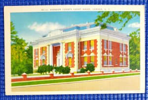 Vintage c1940's Kershaw County Court House Camden SC Postcard