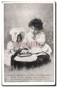 Old Postcard Doll I especially dictates attention spelling Child