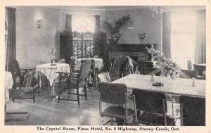 Stoney Creek Ontario Canada Pines Hotel Crystal Room Antique Postcard K20759 