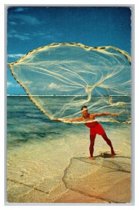 Hawaiian Throw-Net Vintage Standard View Postcard 