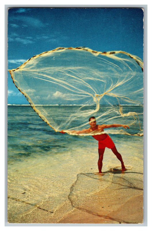 Hawaiian Throw-Net Vintage Standard View Postcard