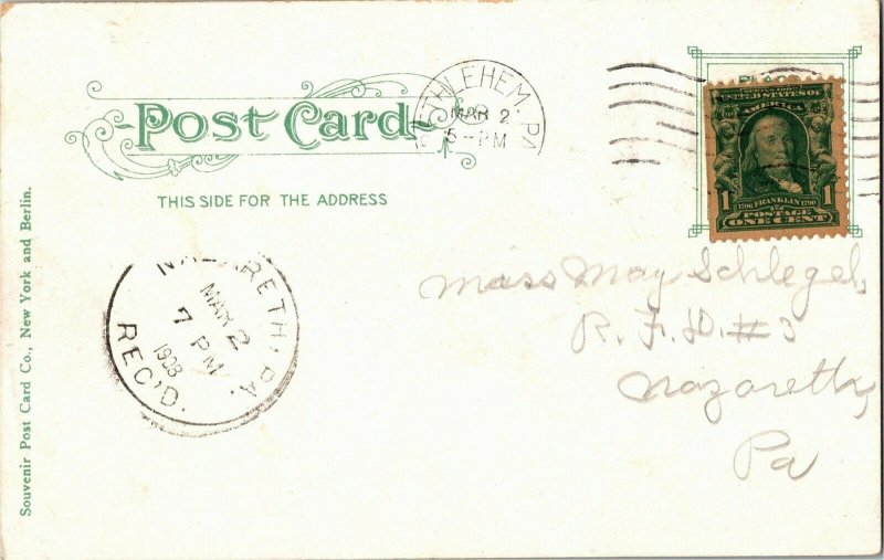 Road Through Old Moravian Burying Ground, Bethlehem PA UDB Vintage Postcard J25