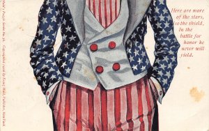 G70/ Patriotic Postcard c1910 Uncle Sam Installment 4 Postcard Set Huld Puzzle 4