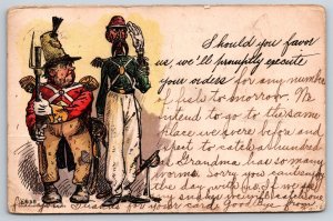 1906  Comic Humor  Army Soldiers  Hannibal  Missouri  Postcard