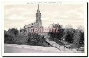 Postcard Old St. Mary's Church Port Washington