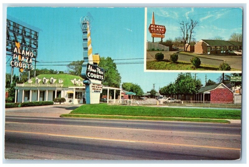 Nashville Tennessee TN Postcard Alamo Plaza Hotel Courts Roadside c1950's