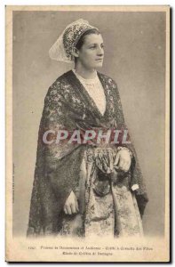 Old Postcard Folklore Woman of Douarnenez and Audierne Cap has Cornette of fe...