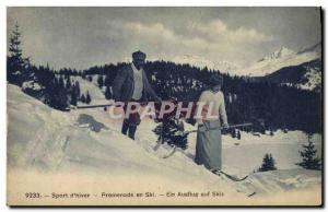 Old Postcard of Sports & # 39hiver Ski Walk