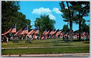 Vtg Mason City IL Court of Honor Flag American Legion Jackson Keen Post Postcard